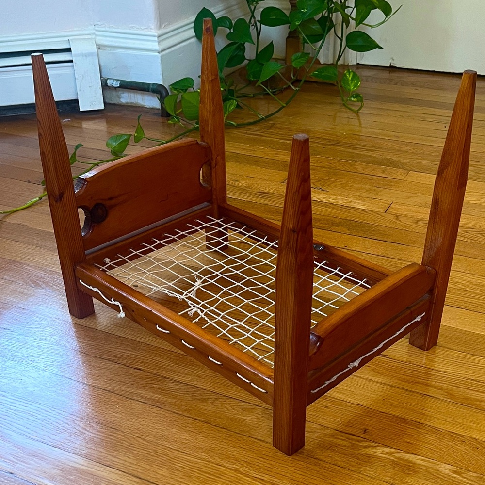 Vintage Wooden Doll Bed